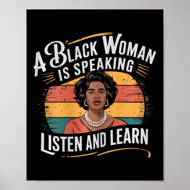 Poster Uma Mulher Negra Está Falando Ouça E Aprenda Junet (Frente)