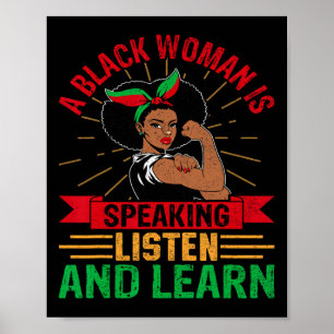 Poster Uma Mulher Negra Está Falando Ouça Mês da História
