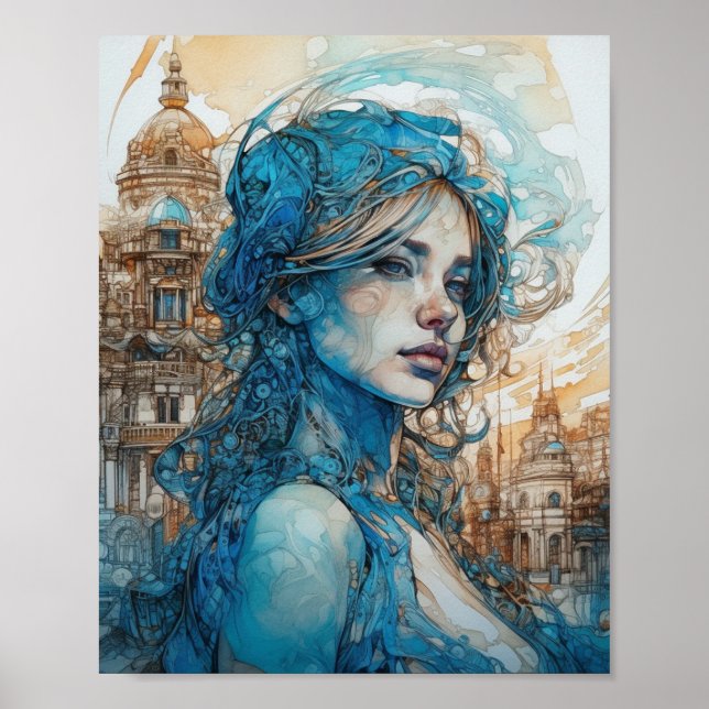 Poster Uma mulher no Blues da cidade e no Browns (Frente)