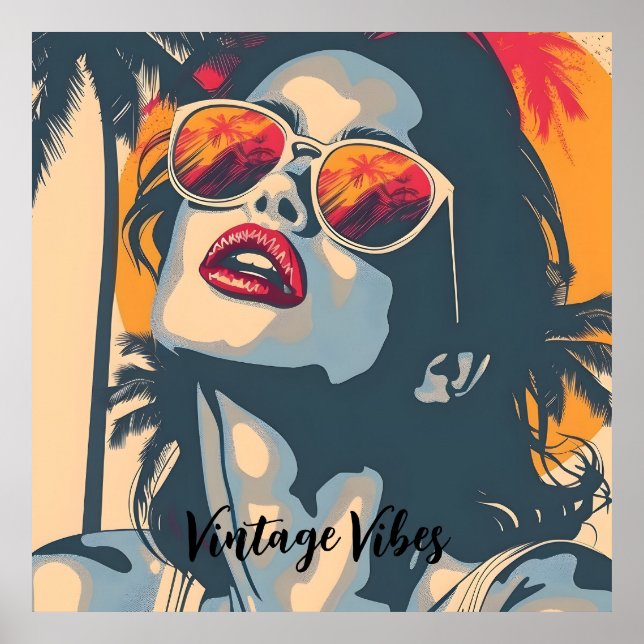 Poster Uma mulher no estilo retrô (Frente)