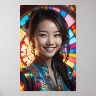 Poster Uma Mulher Sorrindo Calorosamente