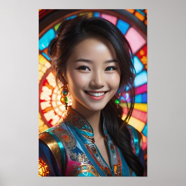 Poster Uma Mulher Sorrindo Calorosamente (Frente)