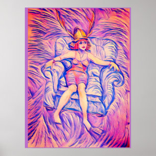 Poster Uma mulher vestindo um capacete samurai