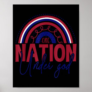 Poster Uma nação sob Deus arco-íris patriótico independên