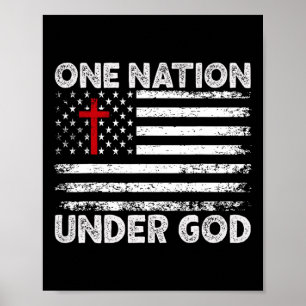 Poster Uma Nação Sob Deus Bandeira 4 De Julho Patriótico