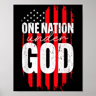 Poster Uma Nação Sob Deus Bandeira Americana Cristã Jesus