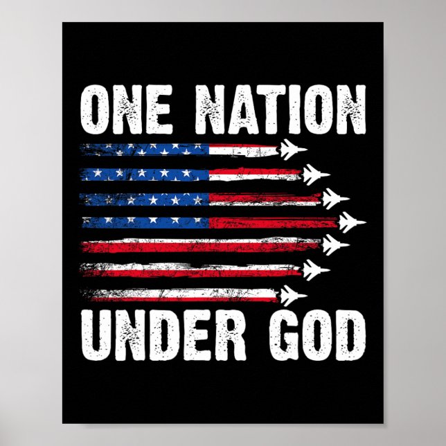 Poster Uma Nação Sob Deus Bandeira Americana Fig 4 De Jul (Frente)