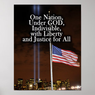 Póster Uma Nação Sob Deus Patriot Day 9/11 Patriotic