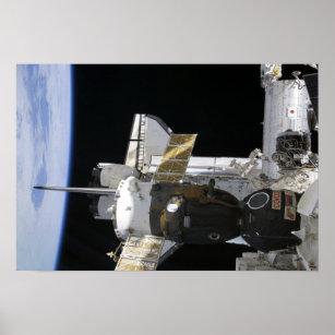 Poster Uma nave espacial Soyuz atracada