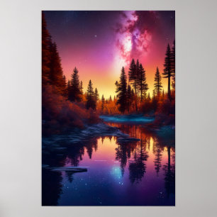 Poster Uma noite incrível sob o céu vermelho