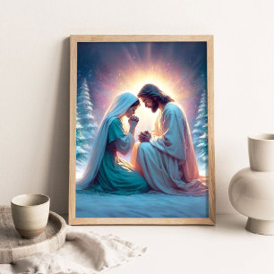 Poster Uma Noite Silenciosa, Arte Cristã de Natal, Jesus