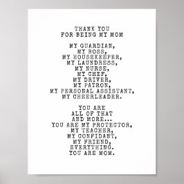 Póster Uma ode à minha mãe | Personalizar este Poema