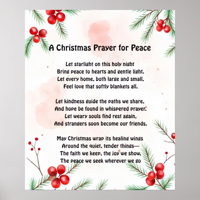 Poster Uma Oração de Natal pela Paz (Frente)