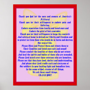 Póster Uma oração para nossos soldados