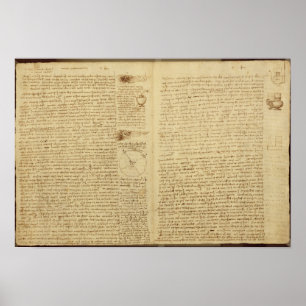 Póster Uma página do códice Leicester, 1508-12