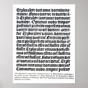 Póster Uma página 'do Grammaire Latine