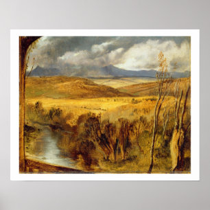 Poster Uma paisagem das montanhas, c.1825-35 (óleo a