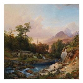 Póster Uma paisagem de montanha com um Smithy
