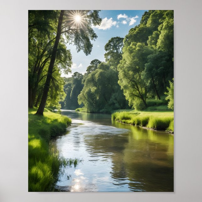 Poster Uma paisagem fluvial serena (Frente)