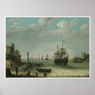 Poster Uma paisagem litoral, Abraham Willaerts