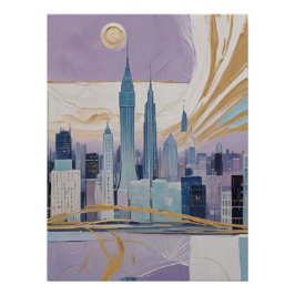 Póster Uma Paisagem Urbana Lunar