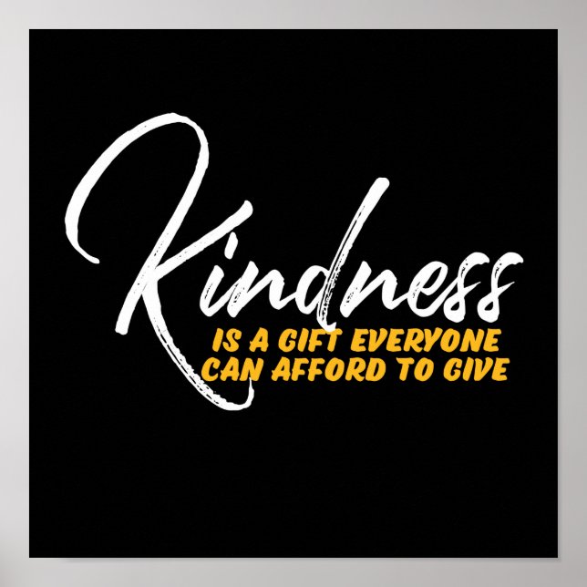 Poster Uma Palavra Que Diz Bondade Citação Inspiradora (Frente)