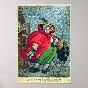 Poster Uma parteira que vai a um trabalho, 1811