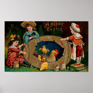 Póster Uma Páscoa de Vintage do Felz pascoa