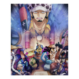 Póster Uma peça , Law , Luffy e Capitão Kid