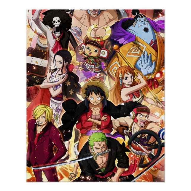 Póster Uma peça , Law , Luffy e Capitão Kid (Frente)