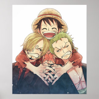 Poster Uma Peça Luffy Zoro e Sanji