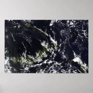 Póster Uma pena vulcânica do caldera de Rabaul