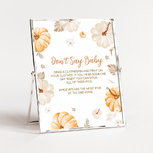 Poster Uma Pequena Abóbora Doce Sinal de Não Diga Bebê