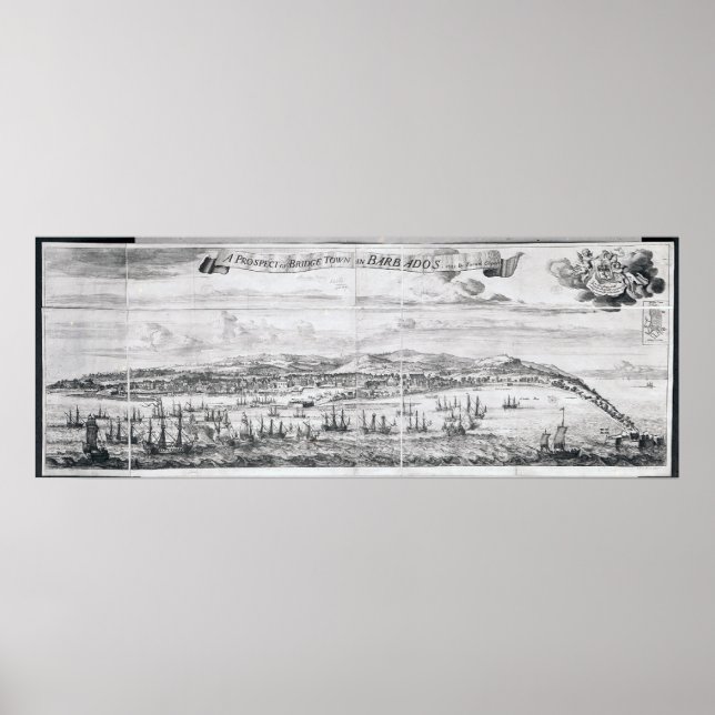 Poster Uma perspectiva da cidade da ponte em Barbados (Frente)