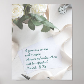 Poster "Uma Pessoa Generosa Irá Prosperar" Provérbios 11:
