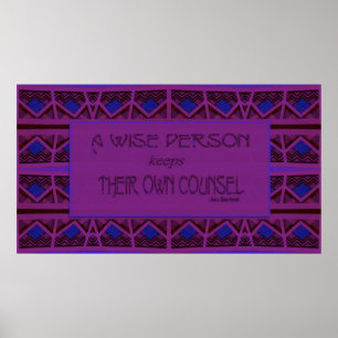 Póster Uma Pessoa Sábia Mantém O Seu Próprio Conselheiro