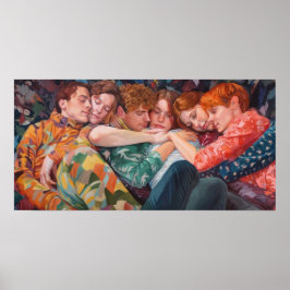 Poster Uma pilha de filhotes de poli pajama