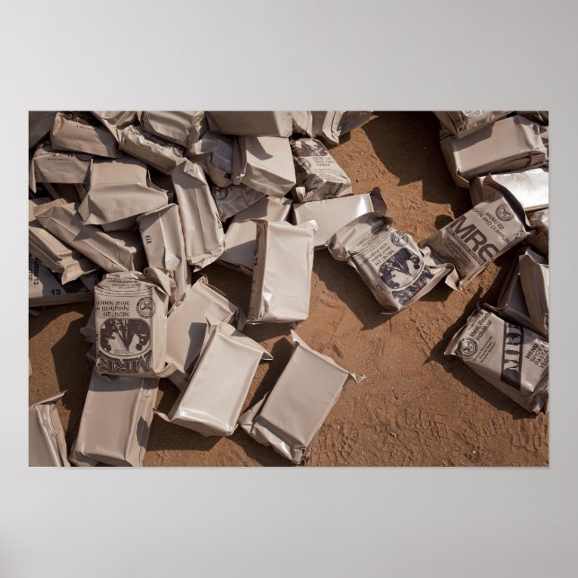 Poster Uma pilha de refeições prontas para comer (Frente)