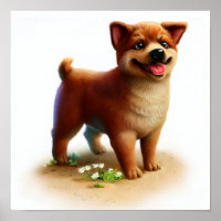 Uma pintura 3D de um Cão Boyero Australiano