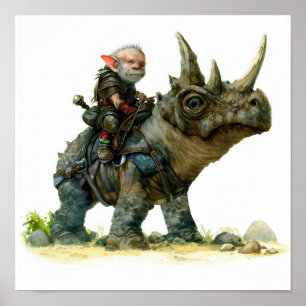 Poster Uma pintura aquosa de um Elf guerreiro sem rosto