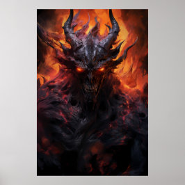Poster Uma pintura artística cativante de um inferno demô
