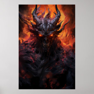 Poster Uma pintura artística cativante de um inferno demô