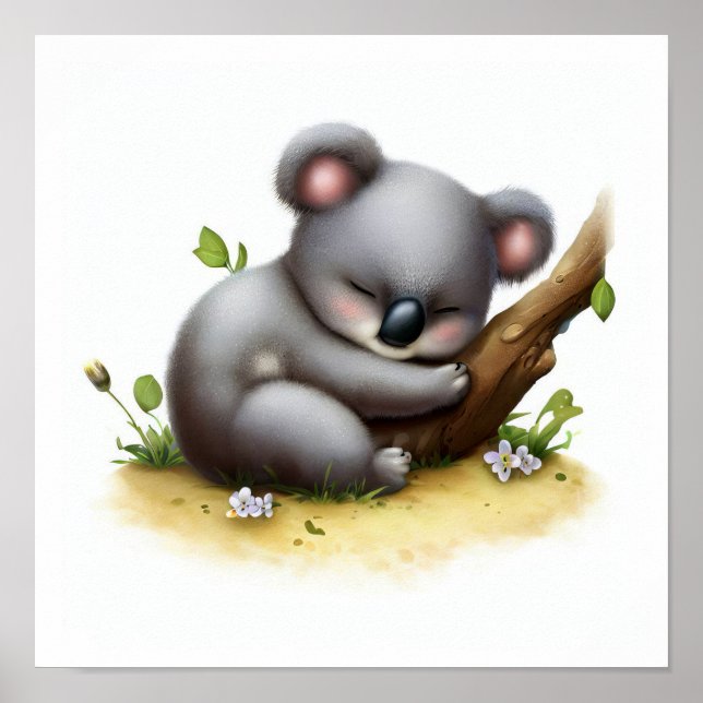 Poster Uma Pintura Digital de um Coala Fofo (Frente)