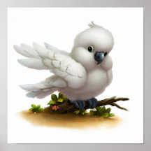 Uma pintura digital de um Cockatoa Moluco Cuta