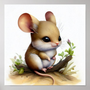 Poster Uma Pintura Digital de um Jerboa Fofo