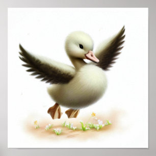 Poster Uma pintura digital de um jovem cisne