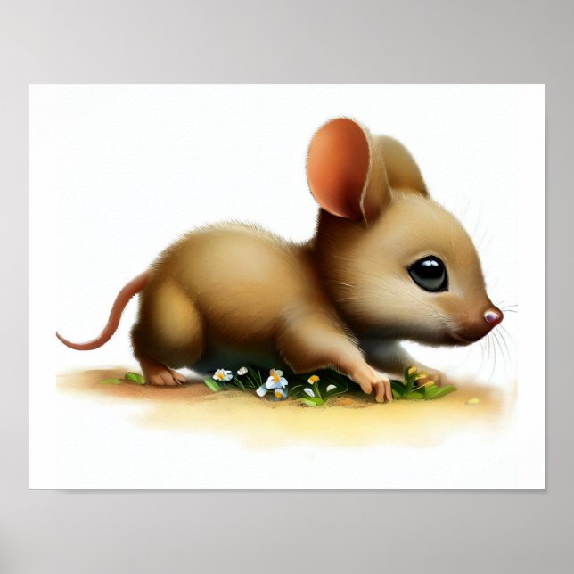 Poster Uma pintura digital de um rato-canguru fofo (Frente)