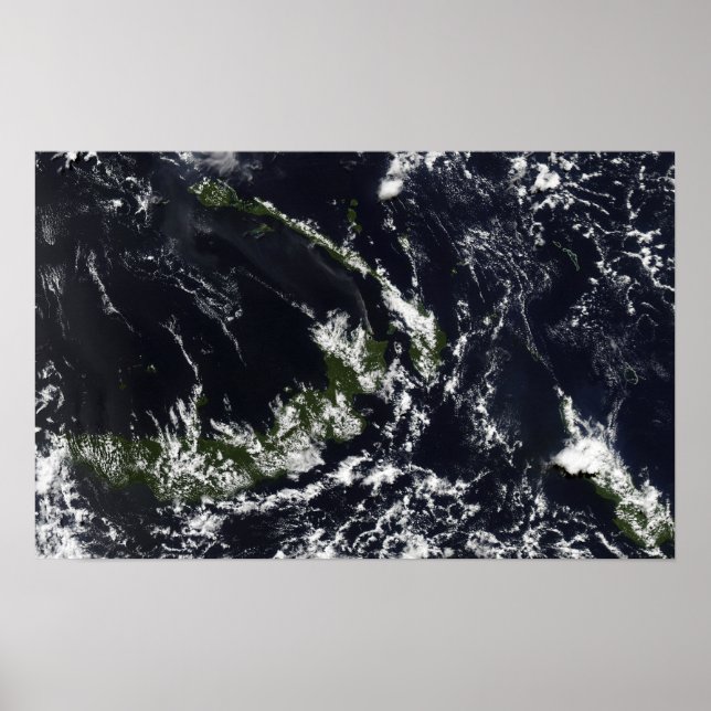 Póster Uma pluma vulcânica da caldeira de Rabaul (Frente)