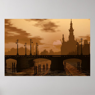 Póster Uma ponte em Amsterdão