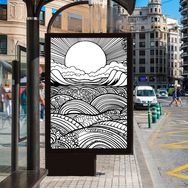 Poster uma praia de abstrato sunset (Criador carregado)